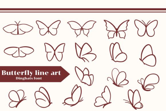 Butterfly Line Art: A Sketchy Typographic Statement