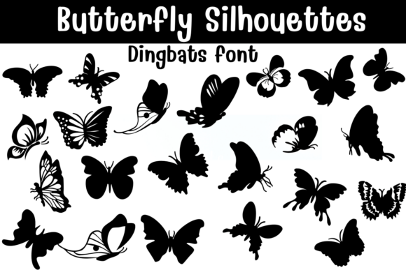 Butterfly Silhouettes: A Stylish Font for Digital Creativity